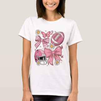 T-shirt Casque de football rose pour le cancer du sein
