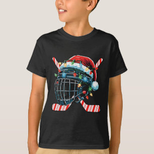 T-shirt Casque de hockey sur glace de Noël Santa Xmas Homm