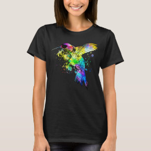 T-shirt Casque de jeu de colibri de Pop Retro