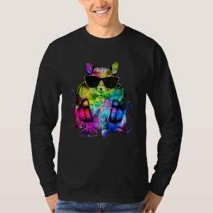 T-shirt Casque de jeu rayé écureuil Chipmunk Retro Pop