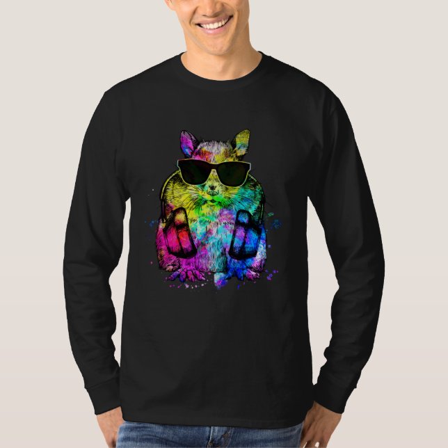T-shirt Casque de jeu rayé écureuil Chipmunk Retro Pop (Devant)