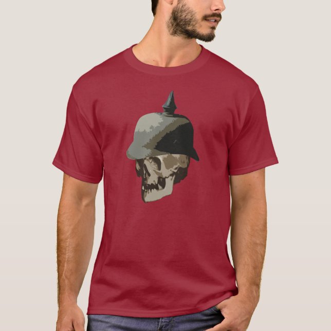 T-shirt Casque de la guerre mondiale 1 avec le crâne (Devant)