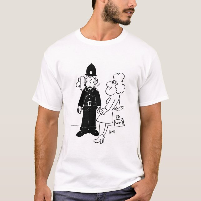 T-shirt Casque de l'horloge du policier (Devant)