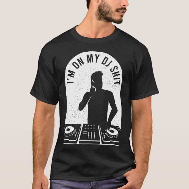 T-shirt Casque de mixage de mèmes de jockey cool Deejay (Devant)
