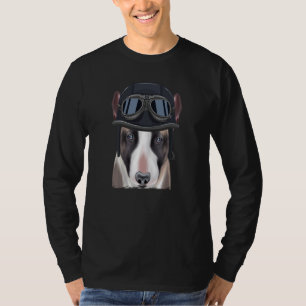 T-shirt Casque de moto vintage Miniature Bull Terrier