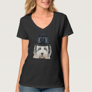 T-shirt Casque de moto vintage Old English Sheepdog