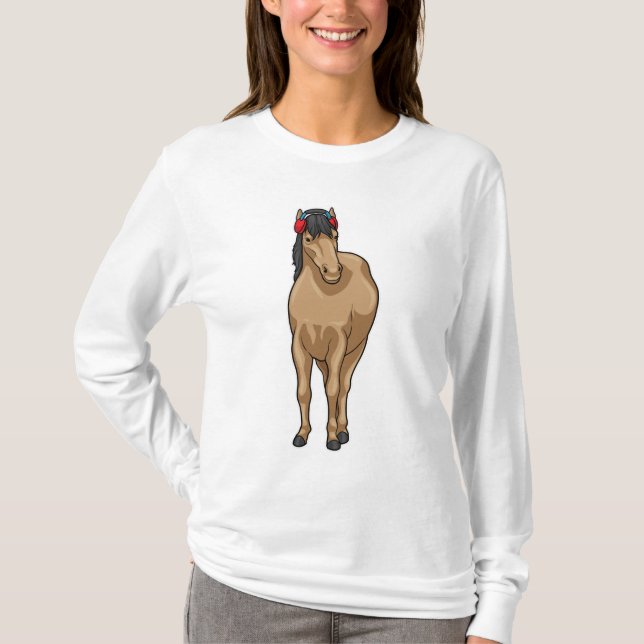 T-shirt Casque de musique à cheval (Devant)