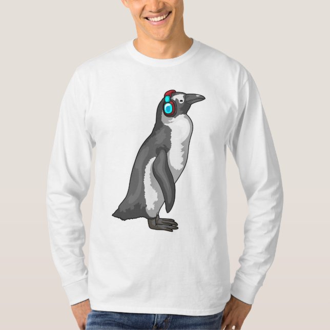 T-shirt Casque de musique Penguin (Devant)