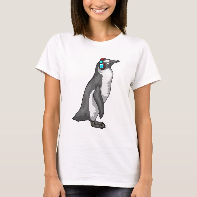 T-shirt Casque de musique Penguin (Devant)