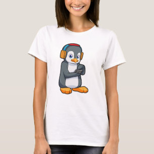 T-shirt Casque de musique Penguin