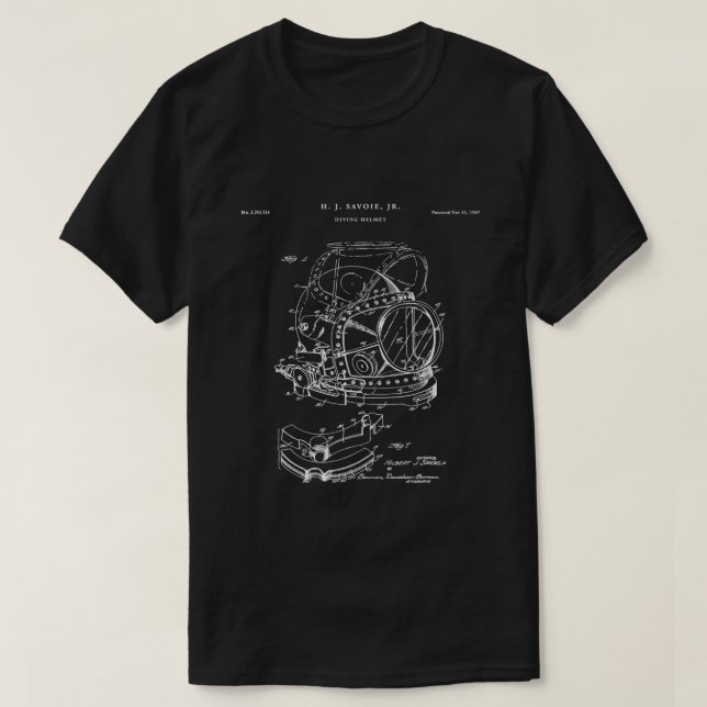 T-shirt Casque de plongée brevet scuba (Design devant)
