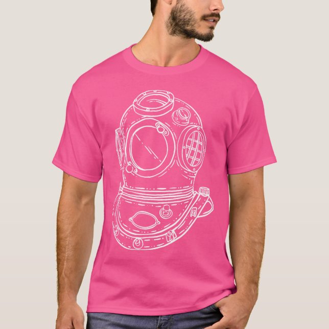 T-shirt Casque de plongée Froschmann tiré à la main (Devant)
