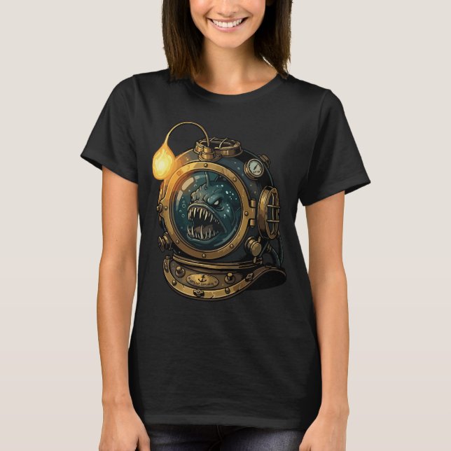 T-shirt Casque de plongée profond antique de baudroie biol (Devant)