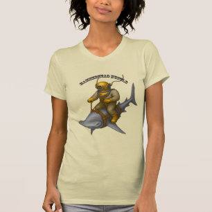 T-shirt Casque de plongée vintage chevauchant un requin-ma
