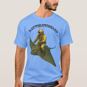 T-shirt Casque de plongée vintage chevauchant une raie géa