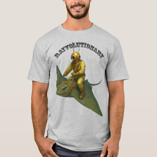T-shirt Casque de plongée vintage chevauchant une raie géa