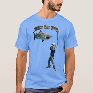 T-shirt Casque de plongée vintage combattant un requin tig