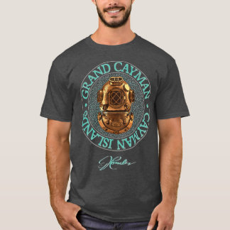 T-shirt Casque de plongée Vintage JCombs Grand Cayman 2Côt