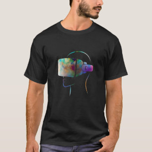 T-shirt Casque de réalité virtuelle portant un gamer