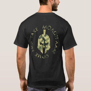 T-shirt Casque de Spartan Molon Labe Camouflage Militaire