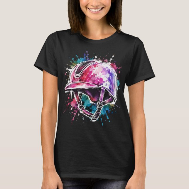 T-shirt casque d'équitation coloré (Devant)