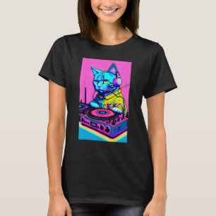 T-shirt Casque DJ Chat Tourne-disque Mixeur DJ Dreamwave S