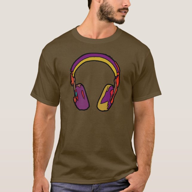 T-shirt casque dj couleur (Devant)