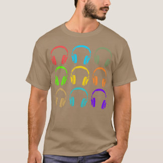 T-shirt Casque Dj Rétro