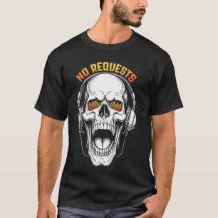 T-shirt Casque DJ Skeleton Pas de demande Equalizer Crâne
