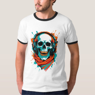 T-shirt Casque DJ Skull - Street Art Vibe Music Tee