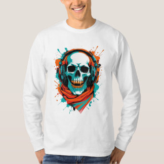 T-shirt Casque DJ Skull - Street Art Vibe Music Tee