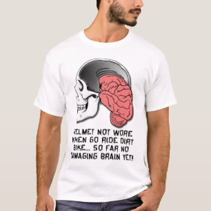 T-shirt Casque Dommages au cerveau Drôle de moto de cross 