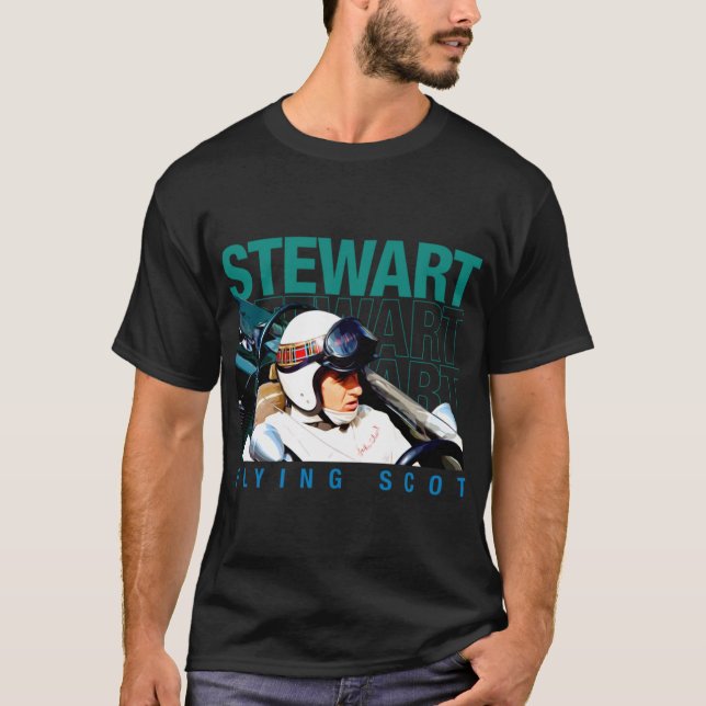 T-shirt Casque Jackie Stewart Champion F1 60s les années 7 (Devant)