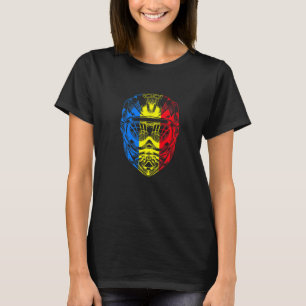T-shirt Casque moto VTT Roumanie Drapeau
