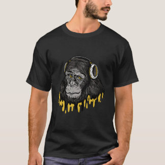 T-shirt Casque Music Gorilla Monkey