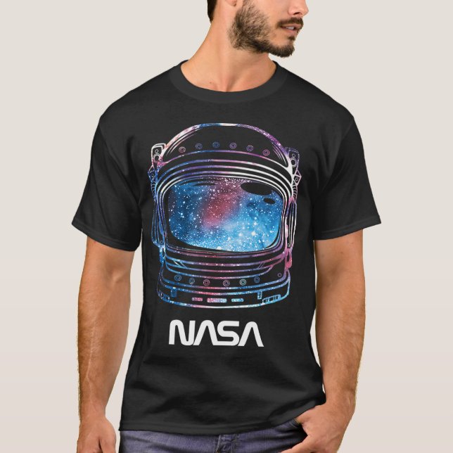 T-shirt Casque NASA Galaxy Lineart Fill (Devant)