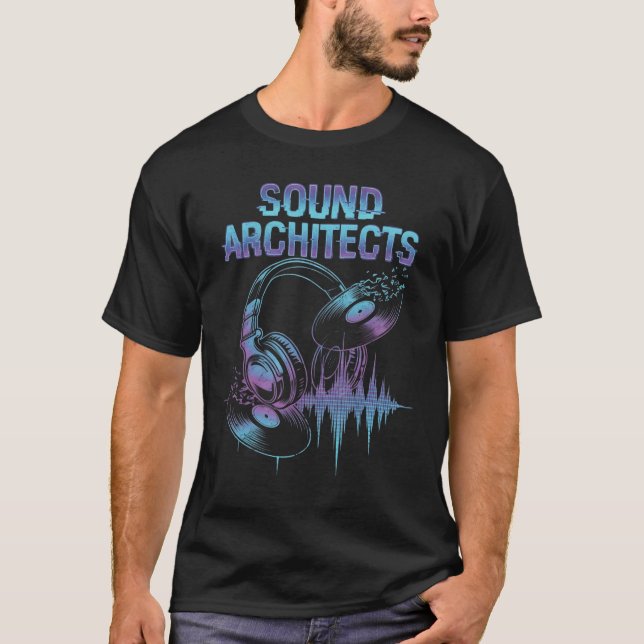 T-shirt Casque néon Architects Dj pour hommes  (Devant)