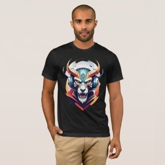 T-shirt Casque Neon Cyber Loup Y2K Streetwear