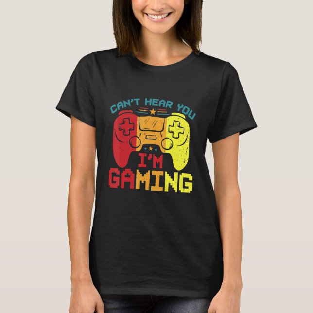 T-shirt Casque Retro Gamer Désolé Je ne peux pas vous ente (Devant)
