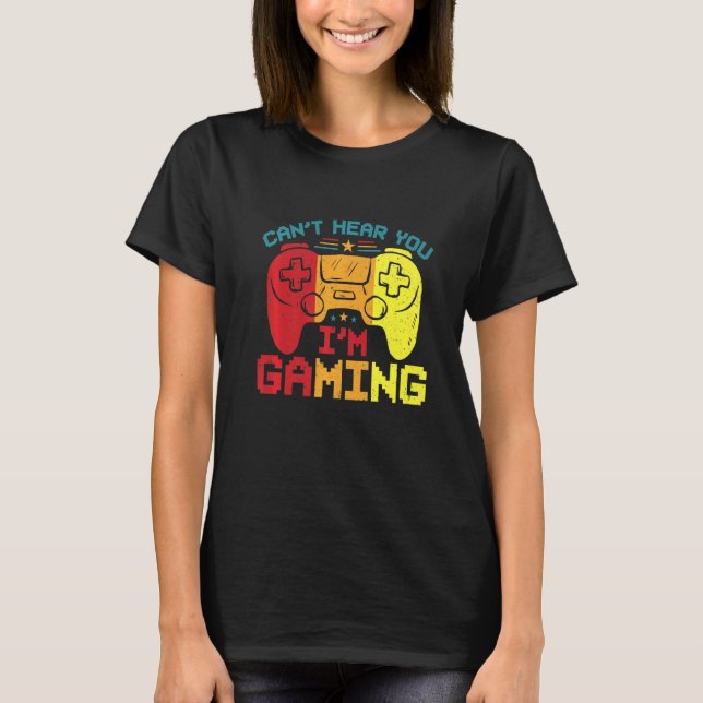 T-shirt Casque Retro Gamer Désolé Je ne peux pas vous ente (Devant)