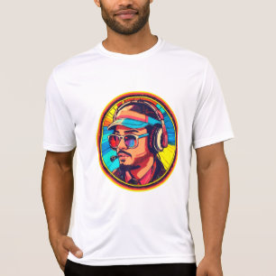 T-shirt Casque Retro Gamer Vibes Neon