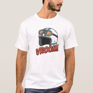 T-shirt Casque Rétro Lunettes Vintage Dessin Animé Vroom M
