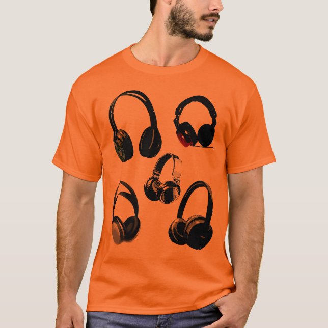 T-shirt Casque Silhouettes Pop Art (Devant)