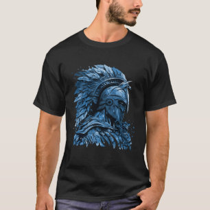 T-shirt Casque Spartan Blue Gym Gladiator Guerrier Mytholo