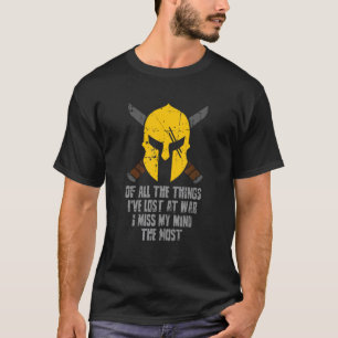 T-shirt Casque Spartiate Avec Couteaux Croisés - Militaire