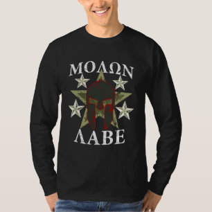 T-shirt Casque spartiate d'ÉTOILES GRUNGES de Molon Labe 