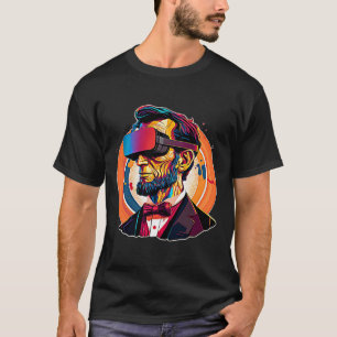 T-shirt Casque Vr Abraham Lincoln Jeu vidéo Virtual Real