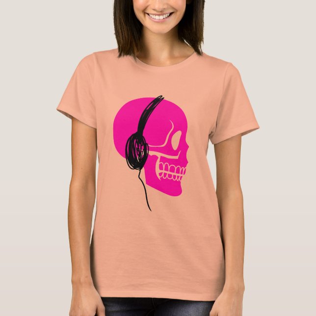 T-shirt Casques crâne rose (Devant)