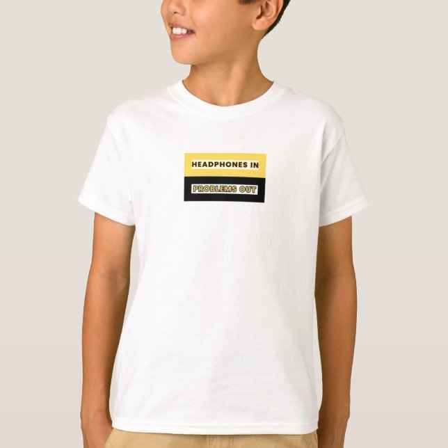 T-shirt "Casques dans les problèmes sortent" Conception mu (Devant)