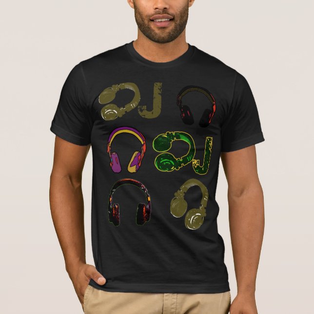 T-shirt Casques de jockey de disques (Devant)